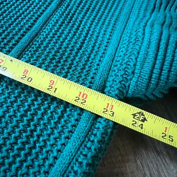 Vintage Eddie Bauer Ribbed Cotton Sweater • Teal V-Neck • XL • Outdoor - Picture 8 of 8